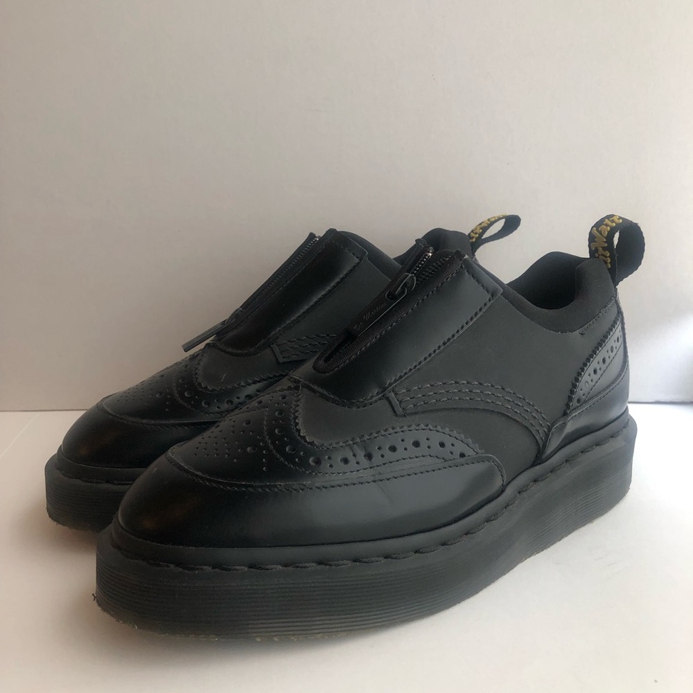 Dr. Martens Resnik Black Leather Platform Oxford